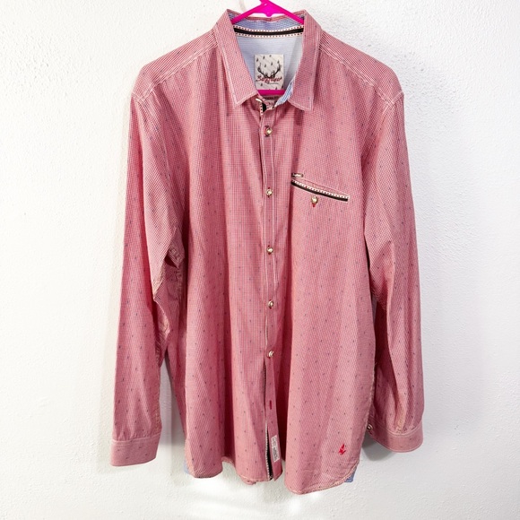 StockerpointMen's red white Button Down Shirt xxl German